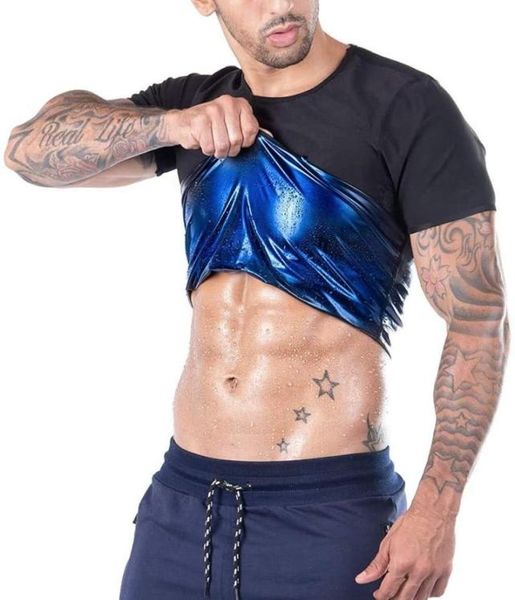 MEN039S BODY SHAPERS MEN SAUNA HEAT FALLEN T -Shirt -Training Taille Shaper Short Sleeve Tops trainieren Corset8153118