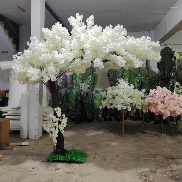 Flores decorativas de 8 pés de altura enormes enormes flores artificiais cenário cereja para jardim ao ar livre desejando árvores de casamento decoração de adereços