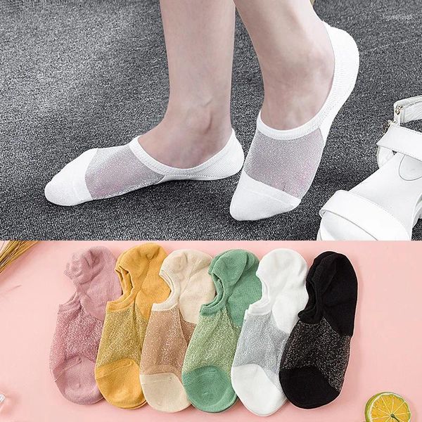 Donne calzini da donna Summer Sump Shin Solid Color Ladies Lace Invisible Lace Wholesale Street Fashion Street Short Short Short Sox Sox