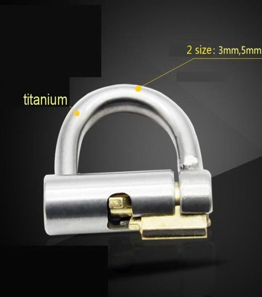 2017 Titanio D-Ring PA Lock Lock Glans Piercing Mash Device Cablaggio Penis Reteint BDSM Fittaggio Pa Puntura Strumenti Slave Sex Toy6346529