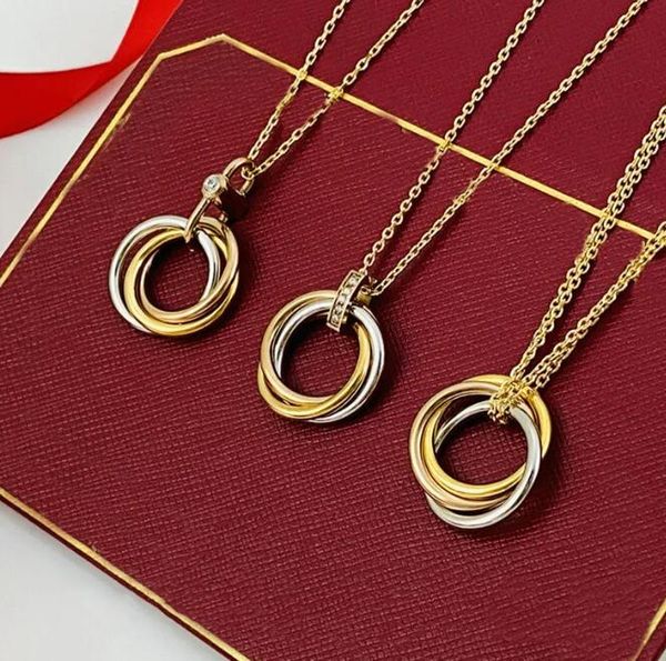 Donna 14k Real Gold Love Neck Cowelry Circle Circle a ciondolo Necklace collana Luxury Diamond Loop Charms Collane Lady Trendy Mother's Day Gift day