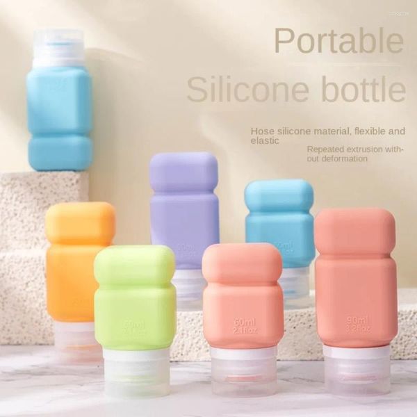 Bottiglie di stoccaggio Squeeze silicone Riutilizzabile vuoto Gelio con doccia di grande capacità bottiglia da 90 ml di viaggi sub-bottling