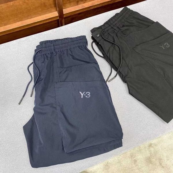 Calça de carga masculina verão y3 letra impressão marinha azul esportes casual sortpante casual