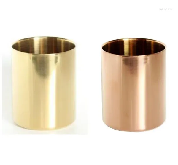 Tazze 20pcs 14 once in stile nordico vaso in ottone in acciaio inossidabile a tazza a tazza a tazza per pentola pennelli per trucco per scrivania organizzatore di cartoleria