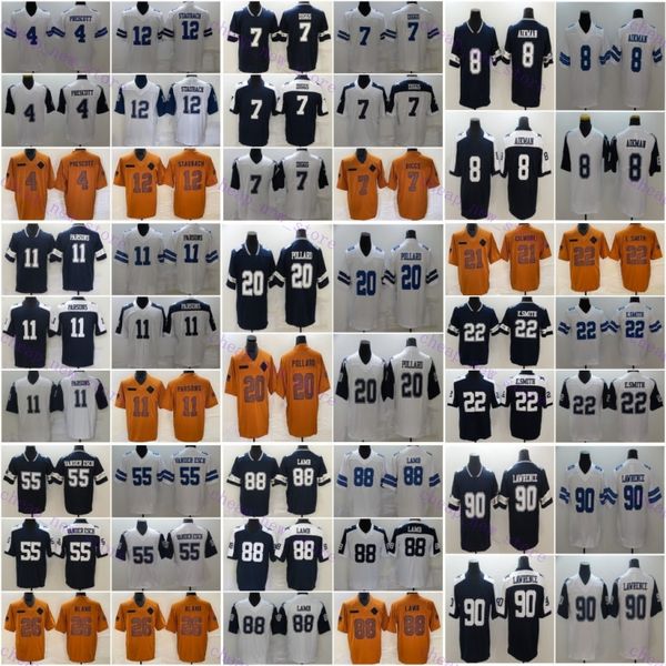 Barato 11 Micah Parsons Jerseys 4 Dak Prescott 88 CEEDEE LAMB 7 TREVON DIGGS 90 DeMarcus Lawrence 20 Tony Pollard Daron Bland Jake Ferguson Blue White Stitcheded