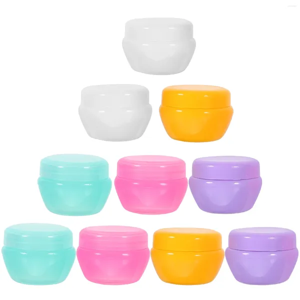 Garrafas de armazenamento 10 PCs Creme Face Travel Jar Loção pequena com tampas de maquiagem Miss