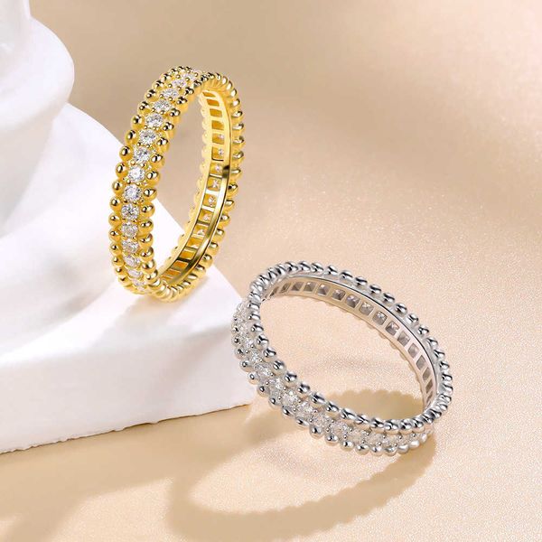 Adequado para o anel unissex pérola mulheres 925 prata 18k ouro com vanly comum