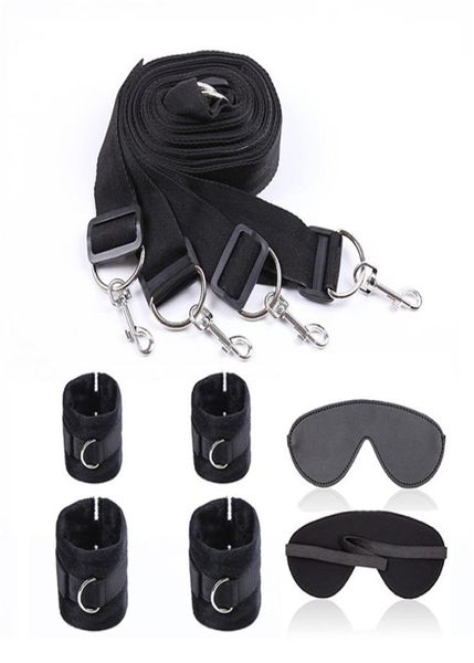 Peloccia nera Letti legati Letti Letti Letti Letti per maschera per occhio Ganci per la coppia Bundled Coppia Appassionata Flirt Sex Toys5848788