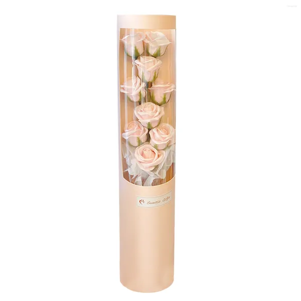 Dekorative Blumen künstlicher Blumen Rosen Geschenk Valentinstag mit Glas Dome LED Light Home Decor für Wohnzimmergarten