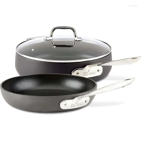 Cookware de utensílios de cozinha HA1 All-Class HA1 ANODIZADO ANODIZADO PAN TIDA PAN e FRY Conjunto de 4 litros de 10 polegadas forno de indução Seguro 500f Pots