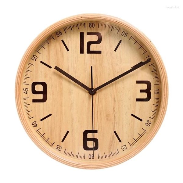 Настенные часы 12,6 дюйма деревянных круглых часов Современные тихий аккумулятор