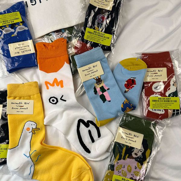 Herrensocken 22SS Han China-Chic Brand Fairy Tale Cartoon Socken für Männer und Frauen mittelgroß