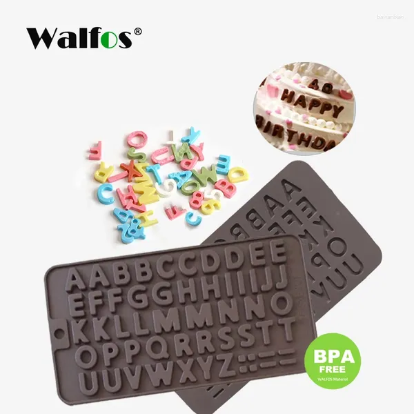 Stampi da forno walfos 26 lettere inglesi modellare silicone fai da te la lettera di decorazione della torta al cioccolato ad alta temperatura strumento