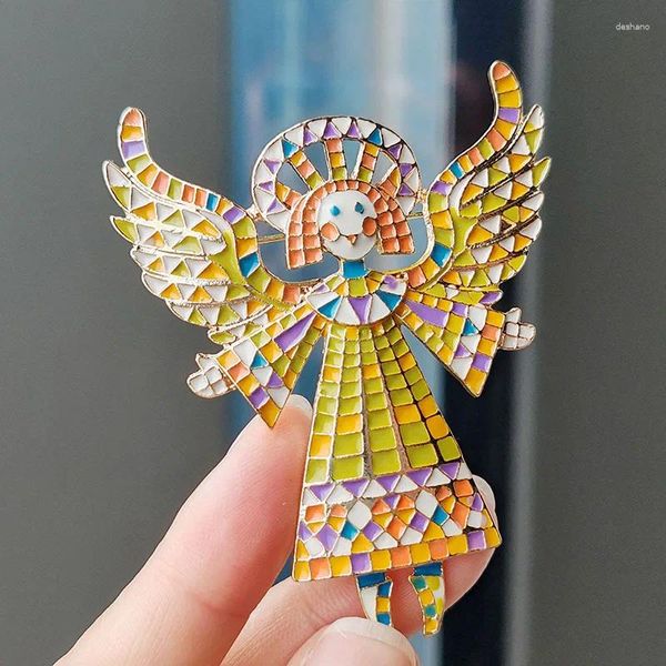 FESTIMENTO DE FESTA Vintage Angel Girl Wings Broche for Women Women Feten Cartoon Metal Esmalte