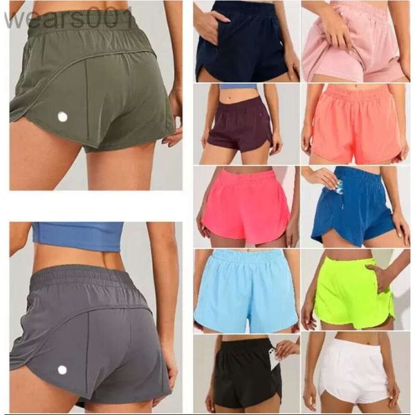 LU-2027 Brand Womens Yoga Outfits High Waist Shorts Escerrare pantaloni corti Fitness Wear Girls Running Elastic per adulti per adulti 666 TL0J