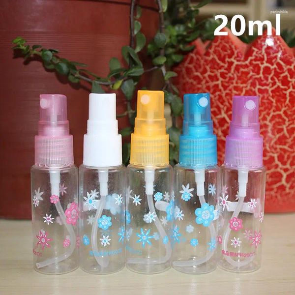 Garrafas de armazenamento 50pcs/lote 20ml-75ml Impressão vazia PET Garrafa de perfume de pulverização transparente com impressão de flor Plástico por atacado