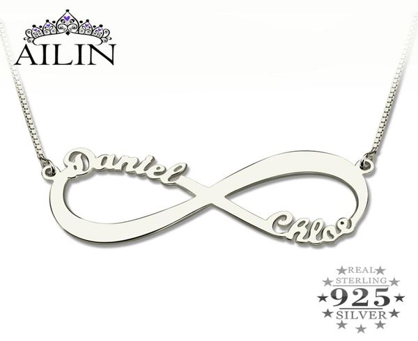 Ailin Personalized Infinity Necklace Twame Necklace Silver Infinity Nome Collana Love non ha fine Gioielli Gioielli Gioielli NAMBINI J2857054