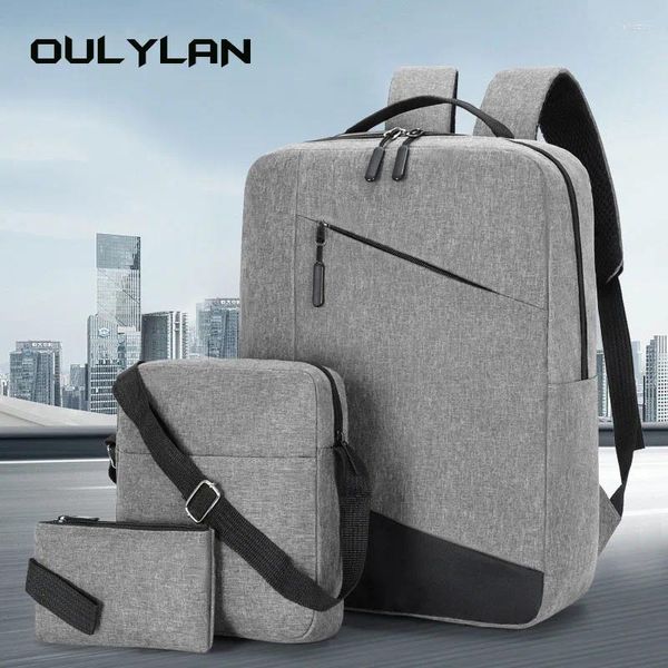 Backpack 3pcs Office Portable Business Men 15 polegadas Laptop Bag Set Feminino Viagem ao ar livre Multifuncionais de notebook Mochilas