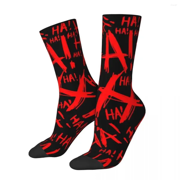 Männer Socken glückliche Komprimierung haha rote Worte Retro Harajuku Street Arts Hip Hop Neuheit Casual Crew Verrückte Socken Geschenk gedruckt