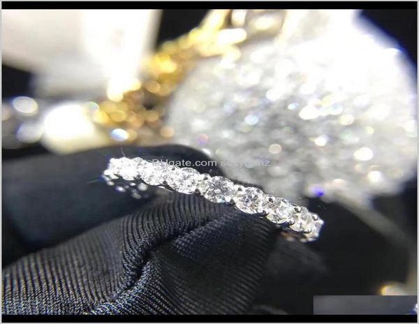 Coppia Eternity 4mm Lab Diamond Ring 925 Sterling Sier Bijou Impegno anelli per matrimoni per donne Uomini Fine Feste Gioielli Yeoak 9179586
