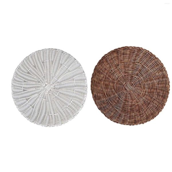 Travesseiro boho redondo à mão Tatami Mat Placemats Floor artesanal japonês para a festa