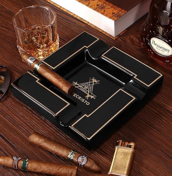 Cigarloong Cigarray cinzeiro grande sala de estar de cinzas de cerâmica Personalidade criativa 4 titular de cinzas de slot CLG0394 T2001113865946