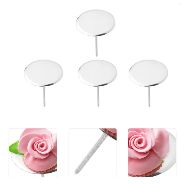 Backware -Werkzeuge 4 Stcs Edelstahl -Kuchen Backheizung Kernblume dekorieren Nägel Cupcake Decor (L -Durchmesser 5 cm)