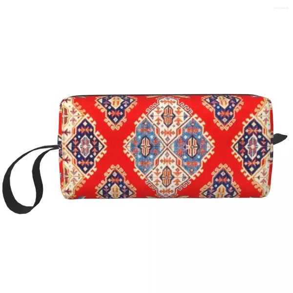 Bolsas de armazenamento viajam de estilo marroquino Orange Oriental Bolsa de higiene pessoal portátil Bohemian Cosmética Organizador de beleza Kit Dopp Box Box