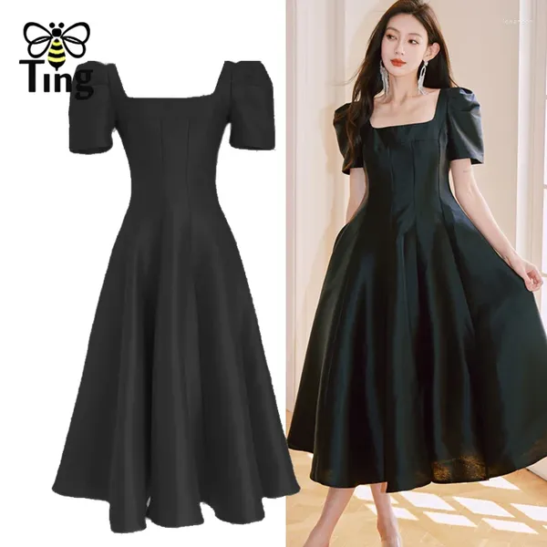 Abiti per feste Tingfly Abiti da ballo Fashion Designer Fashion Women Vintage Elegant Night A Line Midi Long Retro Dress