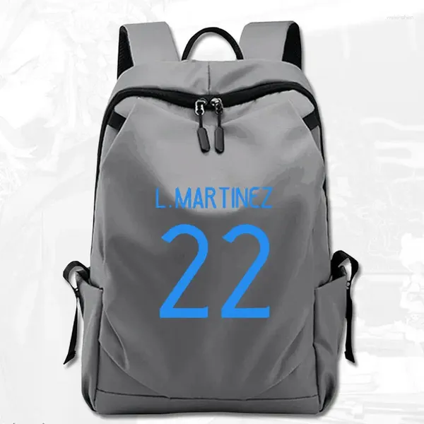 Backpack Lautaro Javier Martinez Daypack blu blu nero grigio scolastico zaino calcio di calcio saccheggiatore per laptop pack