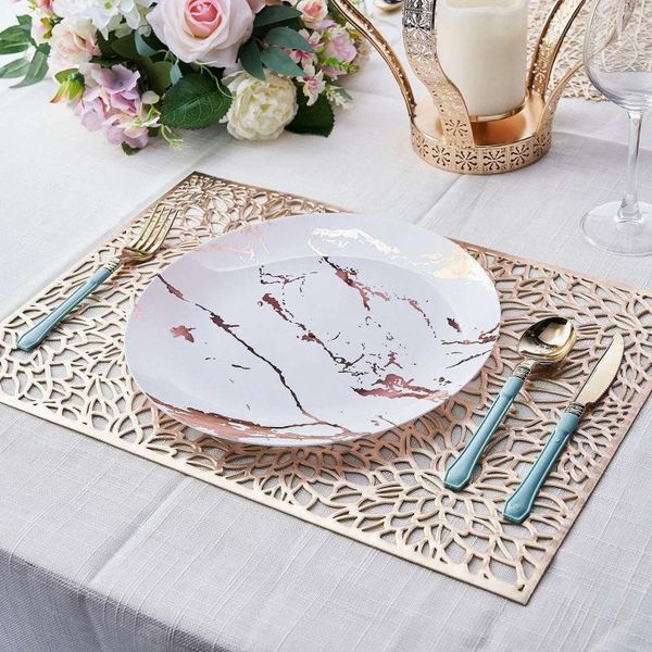 Tavol tavolpe moda svuotato fiore abbronzante placemat in PVC Isolamento deformazione del tè pomeridiano set