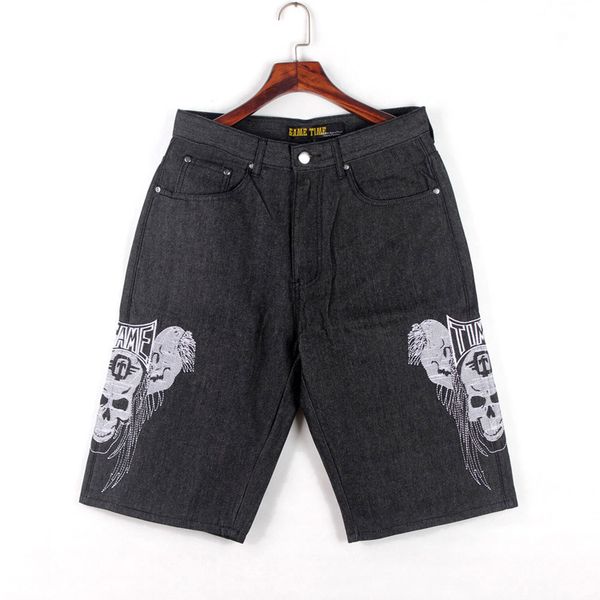 Waschmänner Jean Shorts American Retro Herren Jeans schwarze lockere lässige einfache elastische Denim -Shorts Sport Outdoor Hosen Sommer Knie Langer Shorts