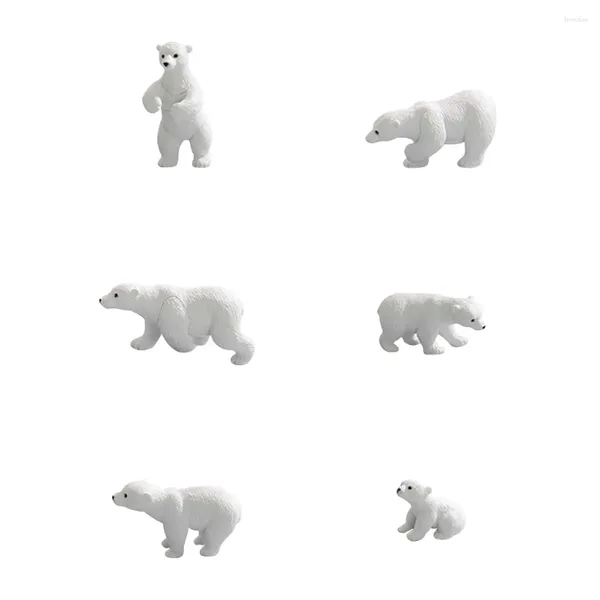 Decorações de jardim Mini Polar Bear Courtyard Decoration Animais Modelos de estátuas Adornamento Toys