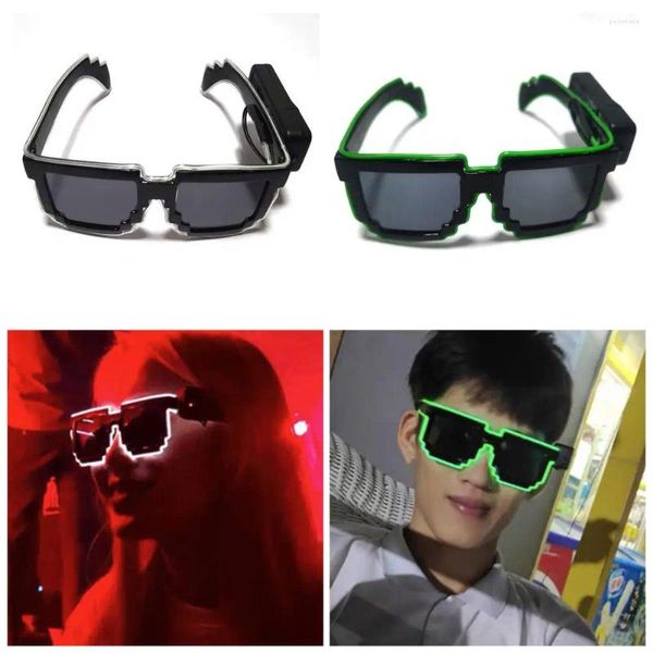 Party-Dekoration Glühdunkle Sonnenbrille LED-Leuchten für Partys Halloween EDM Events Brille mit 4-Mode-Antriebsfunktion Wirellos