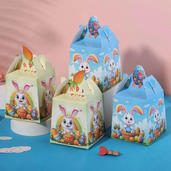 Geschenkverpackung 50pcs Radieschenbox Ostern Cartoon kleine Keksbevorzugungen Verpackungskästen Kinder Babyparty Hochzeit Hochzeit