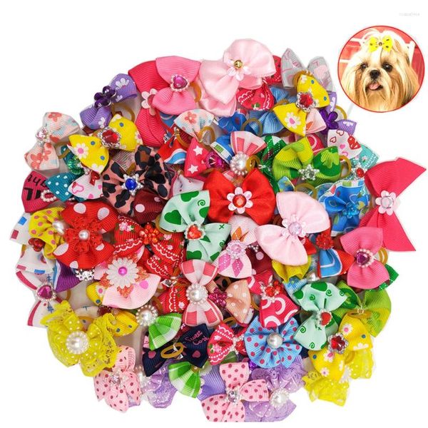 Abbigliamento per cani Accessori per animali domestici How Bows Fashion Cine elastico decorazione per colletto per e gatto (motivo casuale