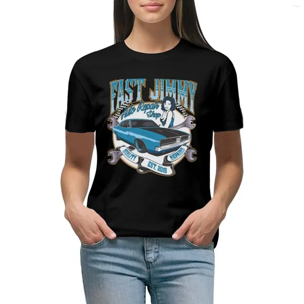 Polos femminile Fast Jimmy Auto Repair Officina T-shirt Tops divertenti T-shirt per donne cotone