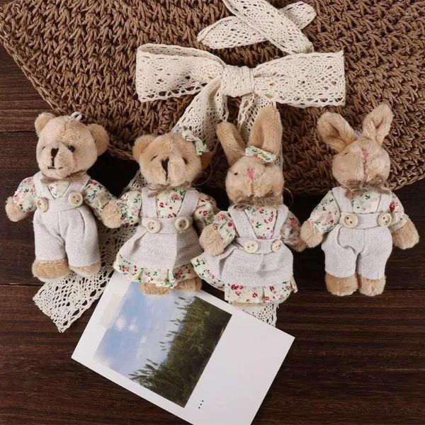 Favor de festas ornamentos pp algodão pingente de boneca casal de mulheres portador urso urso de pelúcia cadeia