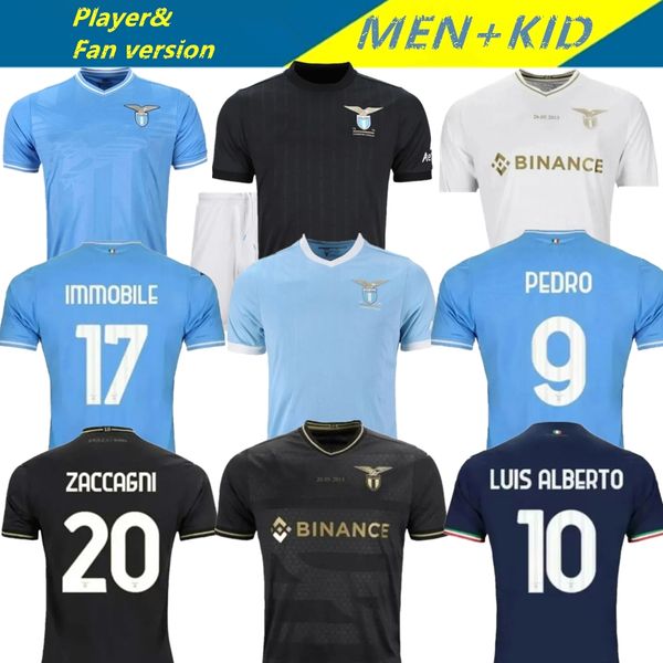 23 24 50 anni Anniversario 10 ° Maglie da calcio Lazio 50th 2023 2024 Immobile Luis Bastos Sergej Badelj Lucas J.Correa Zaccagni Men Kids GK Kit Shirt da calcio