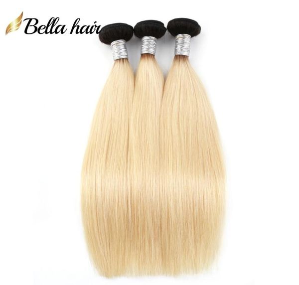 1b613 ombre bionda body onda di capelli umani raggruppamenti scuri estensioni di capelli lisci virgini 3pcslot 11a top grade2384889