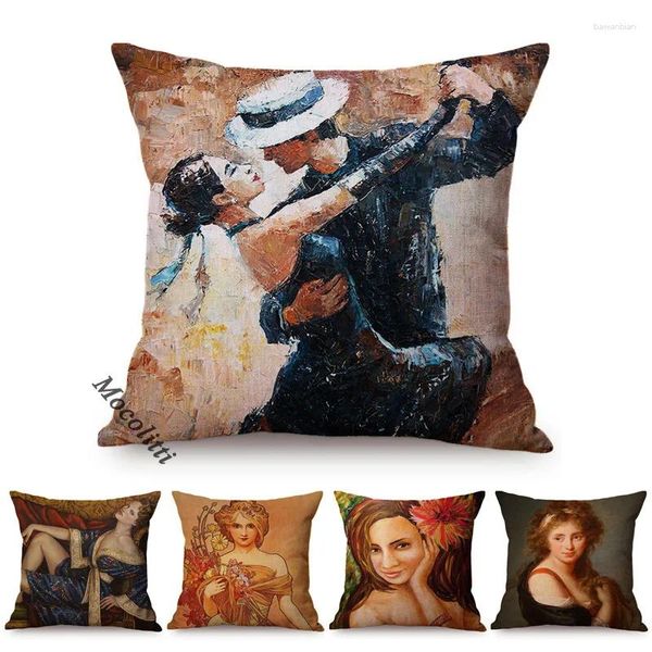 Cuscino balletto ragazza dipinto ad olio arte decorazione domestica divano custodia sexy donna ritratto impressionismo cover