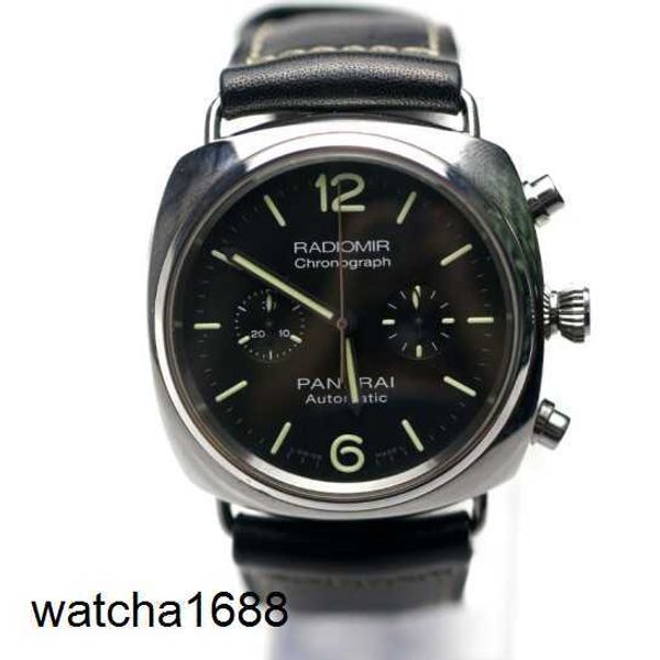 Racing Arms Watch Panerai Radiomir Serie Mechanischer Schweizer Uhr Kalender zeigt die Luxus Uhr für Männer mit 42 mm schwarzer Disc Pam00369