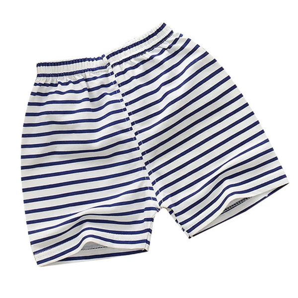 Vintage -Leinen Baumwoll -Jungen Stripe Shorts Casual Knöpfe Tasche Design Short Hosen für Kleinkindmädchen -Kleidung 024m 240510