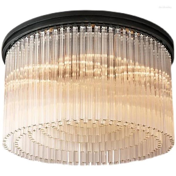 Luci a soffitto American Black Vintage Stick Vintage Country Soggiorno Camera da letto Led Luxury Frings Fishtures