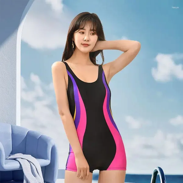 Roupas de banho feminina de uma peça de maiô de praia de traje de verão de traje por atacado de maiô esportivo nado interno slim fit 2024