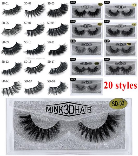 24 horas Navio 3d Mink Tylehes Makeup Mink Fals Lashes Soft Natural Grosso Falso Cílios 3D Lashes 20 estilos de YouPi8989619