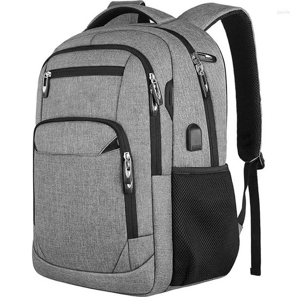 Mochila resistente à água de 15,6 polegadas Laptop Viagens de negócios Anti -roubo saco de computador durável com porta de carregamento USB para homens