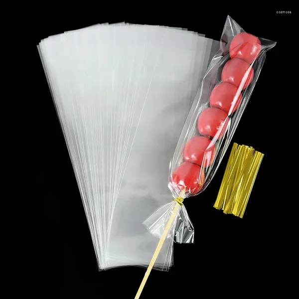 Enrolamento de presentes 50/200pcs Bolsa de celofane transparente Opp Candy Lollipop Baked Biscuit Bag Bag Birthday Birthday Plastic Plástico