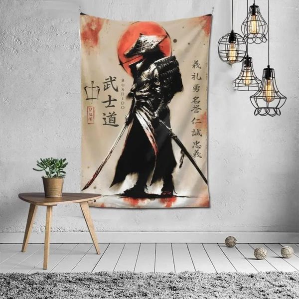 Taquestres Anime Samurai Tapestry Pinturas de óleo de parede Impressão Arte moderna Decorações caseiras Modern Decorações domésticas Presentes