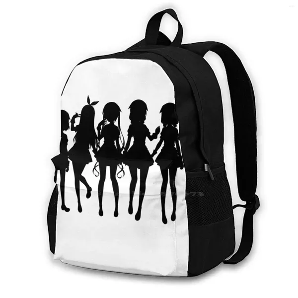 Смесь в рюкзаке смеси S-Main Girls (Black Edition) Travel Laptop Naptop Bagpack School Bags Survic Service Service Сестра садистская улыбка сладкая